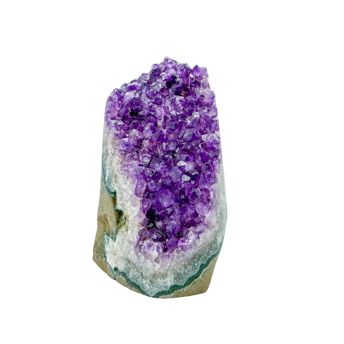 Amethyst cathedral geode no. 111 seen from the primary crystal face, 2.36 lb of purple quartz crystal from Artigas, Uruguay.