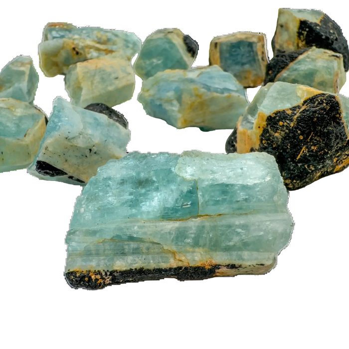 Lateral view of Black Tourmaline raw stone, showing honest grain.