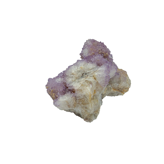 AA-grade cactus spirit quartz specimen from Mpumalanga South Africa, left profile, individual spirit quartz points catching the light, 2.56 in L x 1.30 in W x 1.57 in H, 0.20 pounds, specimen 14.