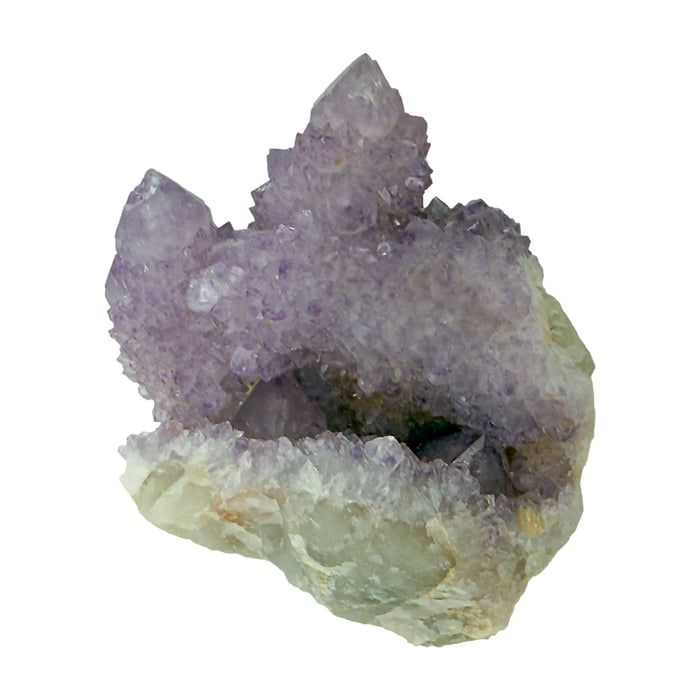 AA-grade cactus spirit quartz specimen from Mpumalanga South Africa, reverse side, full coverage of secondary crystals, 2.01 in L x 2.48 in W x 1.21 in H, 0.23 pounds, specimen 7.