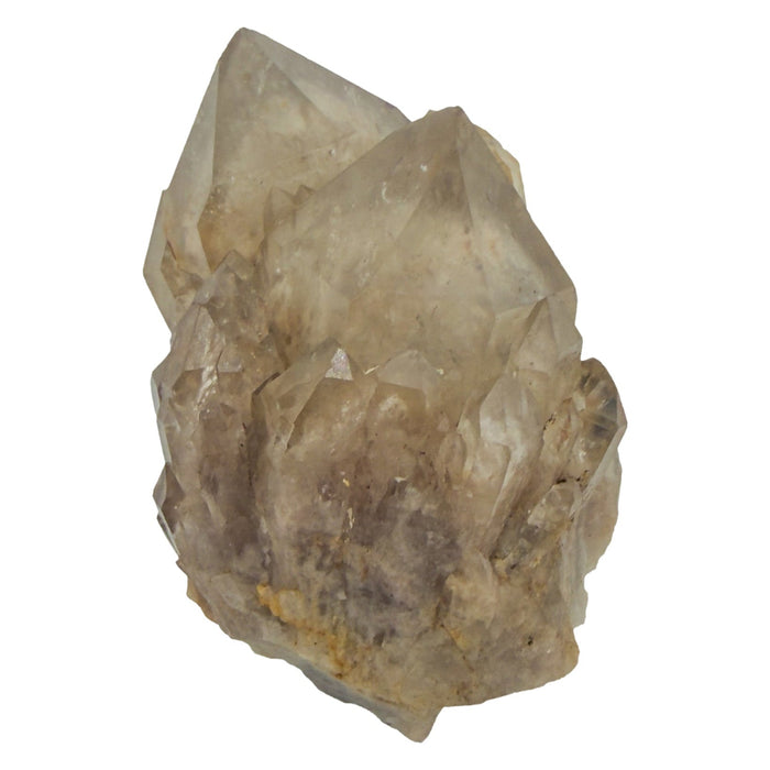 Natural citrine cluster no. 33 photographed at the reverse side, 2.52 by 1.59 by 1.54 inches, untreated Congo material.