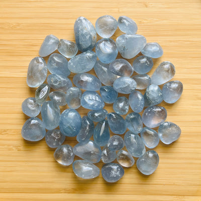 Celestite crystal in Blue, Clear tones, ethically sourced from Madagascar for Meditation and Stress Relief