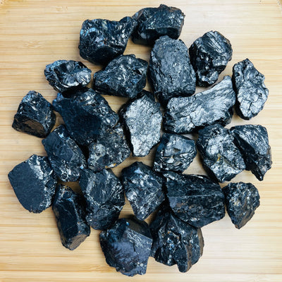 Shungite raw stone in Black tones, ethically sourced from Russia for Stress Relief and Cleansing