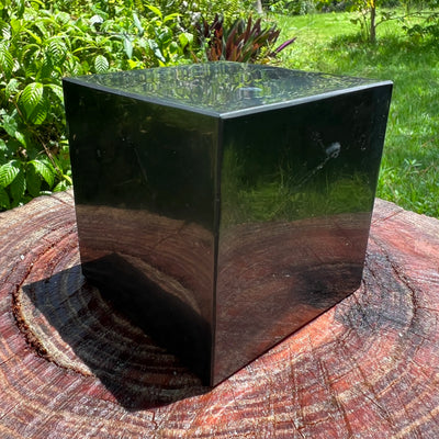 Shungite cube in Black tones, ethically sourced from Russia for Stress Relief and Cleansing