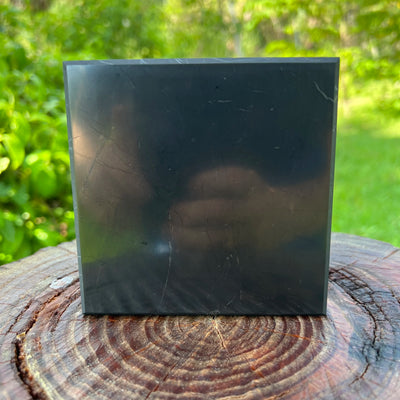 Shungite slab in Black tones, ethically sourced from Russia for Stress Relief and Cleansing