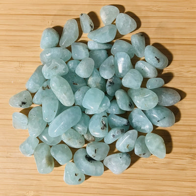 Prehnite tumbled stone in Green, Yellow tones, ethically sourced from Namibia for Emotional Healing and Manifestation