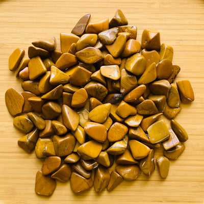 Yellow Jasper tumbled stone in Yellow tones, ethically sourced from Madagascar for Career and Confidence
