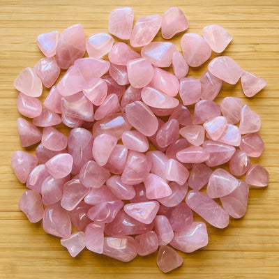 Ethically sourced Grade AA Rose Quartz tumbled stone from Vakinankaratra, Madagascar at Beyond Bohemian