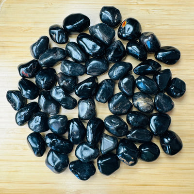 Black Onyx tumbled stone in Black tones, ethically sourced from Brazil for Protection and Focus