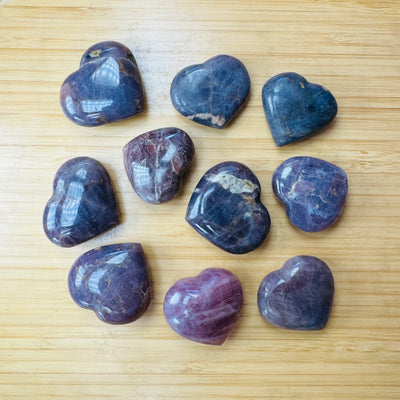Ethically sourced Grade AA Blue Rose Quartz heart from Alaotra-Mangoro, Madagascar at Beyond Bohemian