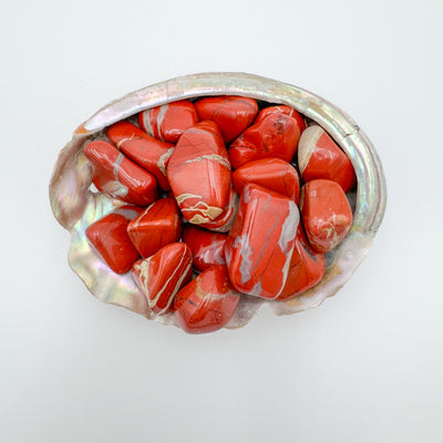 Red Jasper tumbled stone in Red tones, ethically sourced from South Africa for Confidence and Protection
