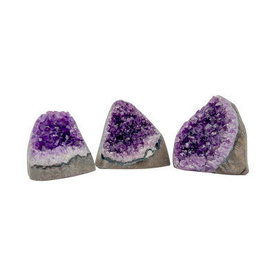 Hand-selected Grade AA Amethyst polished freeforms from Artigas, Uruguay, 1.5 to 2.5 inch with deep purple banding