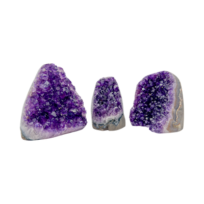 Hand-selected Grade AAA Amethyst polished freeforms from Artigas, Uruguay, 2 to 3 inch with deep saturated purple