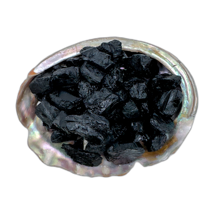 Black Tourmaline raw crystals 5-10 grams Minas Gerais Brazil bulk A grade in abalone shell