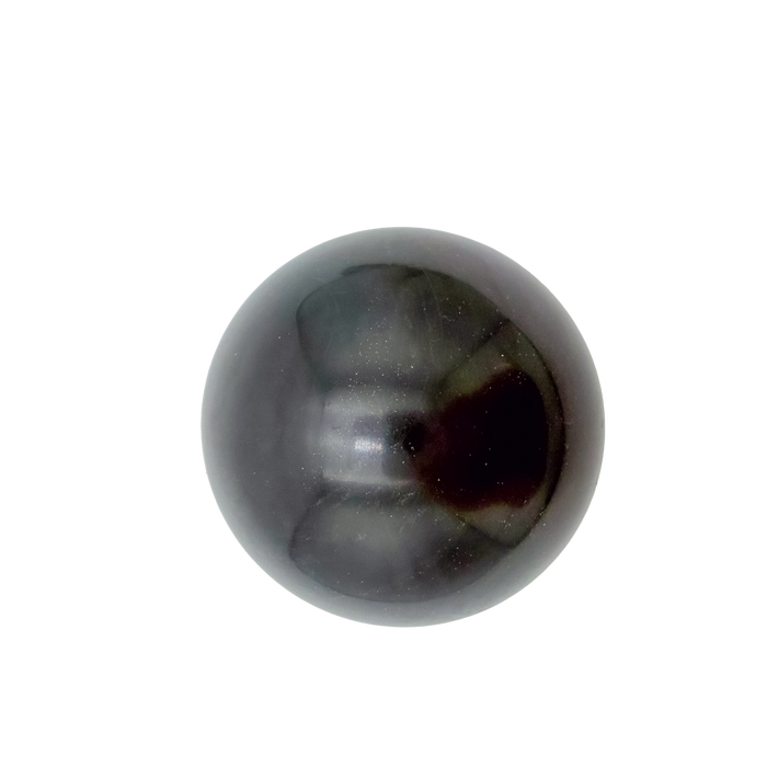 Black Jade crystal sphere from Peru, primary polished face, a 2.81 inch polished orb weighing 530 grams.
