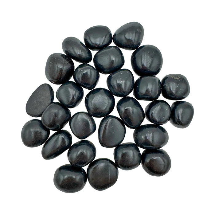 Polished Black Onyx Palm Stones for Confidence, Focus & Grounding — black smooth polished, AA grade from Peru