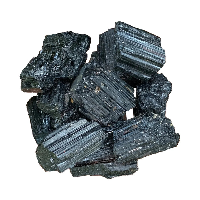 Raw Black Tourmaline Crystals for Anxiety Relief, Calm & Cleansing — beginner-friendly black rough natural, AA Brazil-sourced
