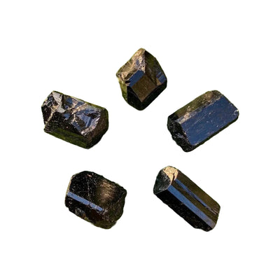 Black tourmaline raw crystals, AA grade, Madagascar, 0.50-1.50 inch, hero.