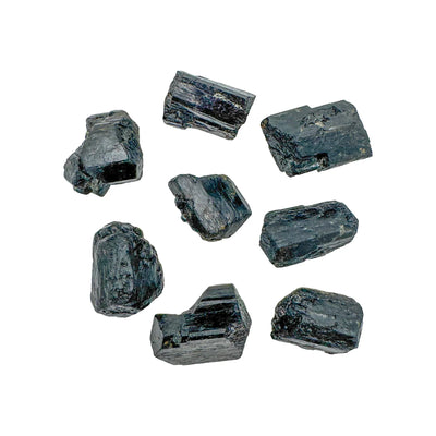 Black tourmaline raw crystals, AA grade, Madagascar, 1.50-3 inch, hero.