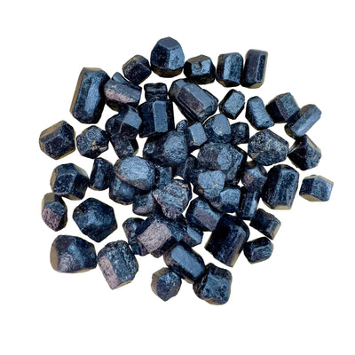 Black tourmaline raw crystals, A grade, Zimbabwe, 0.50-1.50 inch, hero.