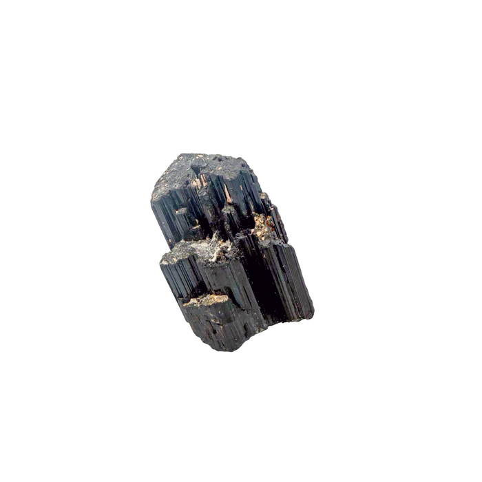 Raw black tourmaline specimen from Madagascar, alternate view