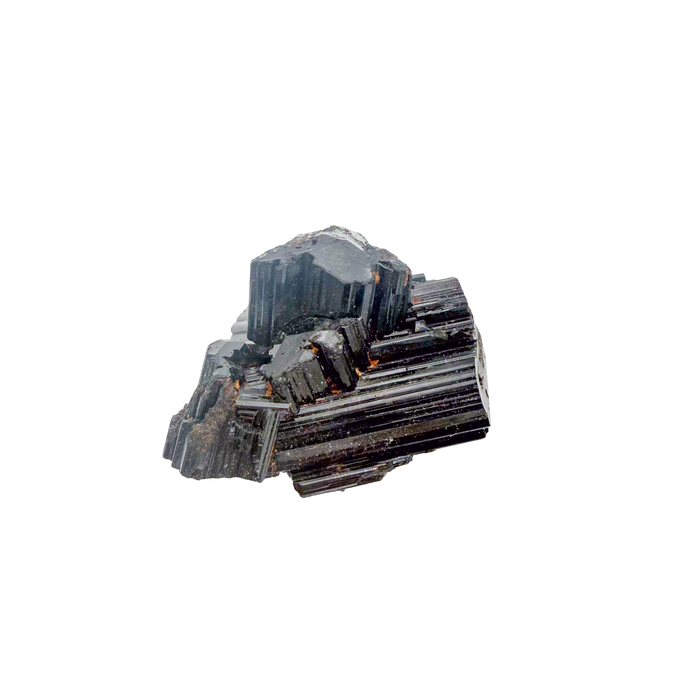 Raw black tourmaline specimen from Madagascar, AAA schorl crystal with vertical striations