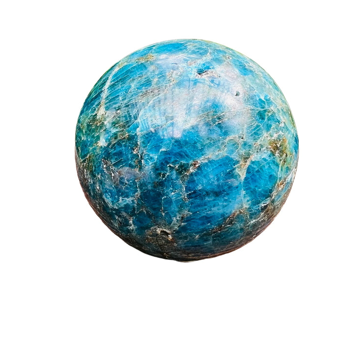 Detail shot of Grade AA Apatite sphere under natural light