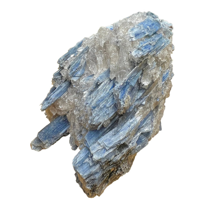 Natural surface of Grade AA Blue Kyanite specimen, sourced from Minas Gerais, Brazil, kept close for Confidence.