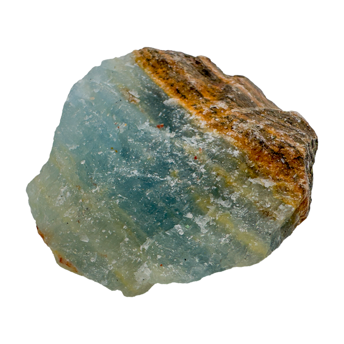 Blue Onyx Raw Stones, A Grade, Brazil: one representative stone on a white background