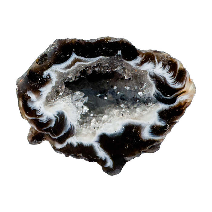 Agate Raw Geodes, AA Grade, Brazil: one representative stone on a white background