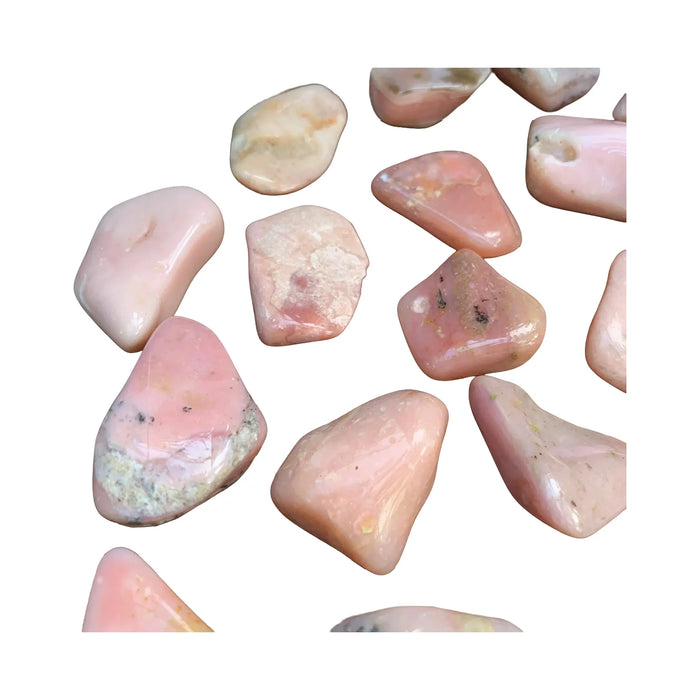Pink Opal Tumbled Stones for Emotional Healing, Love & Self-Love — pink polished, A grade from Peru