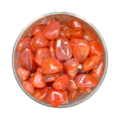 Tumbled Carnelian Crystals for Confidence, Creativity & Energy — orange polished, hand-selected AA from Brazil
