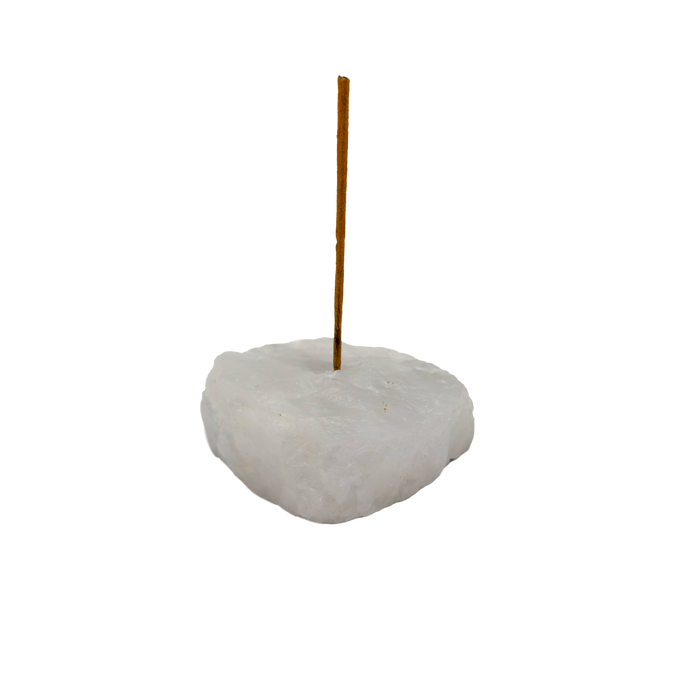 Polished Clear Quartz incense holder from Brazil, alternate view