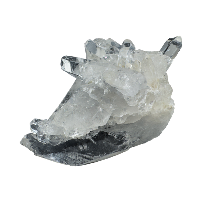 Top angle of Clear Quartz mini cluster showing transparency and natural crystalline depth