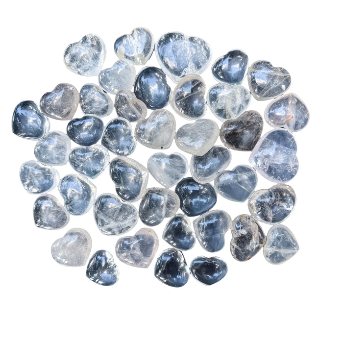 Group of Clear Quartz polished hearts, AA grade, from Vakinankaratra, Madagascar