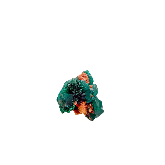 Crystal detail on the cabinet-grade piece, the green once mistaken for emerald, 17.7 g