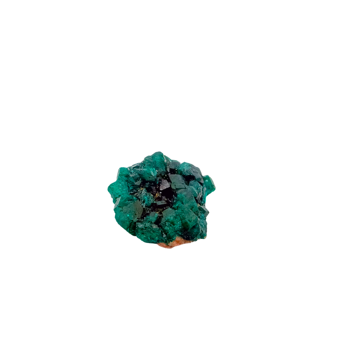 Raw Congolese dioptase, 5.6 g, copper-green crystal over host rock, the delicate sliver
