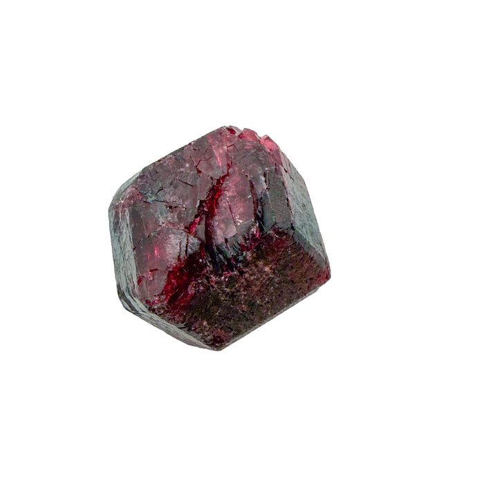 Macro of a single AA grade Garnet crystal from Minas Gerais showing deep red translucency