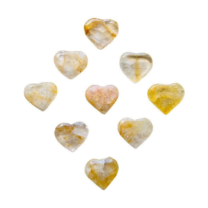 Polished Golden Healer Hearts traditionally associated with Cleansing, Healing & Manifestation — clear polished, A grade from Brazil