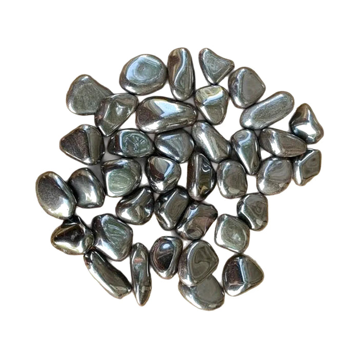 Tumbled Hematite Crystals for Focus, Grounding, Protection & Root Chakra Support — black polished, AA from Brazil