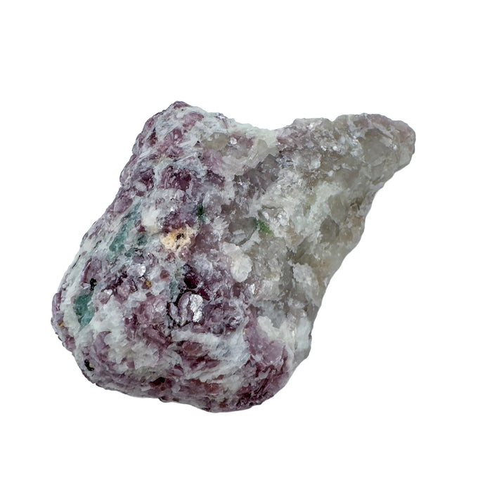 Hand-held view of a Lepidolite specimen.