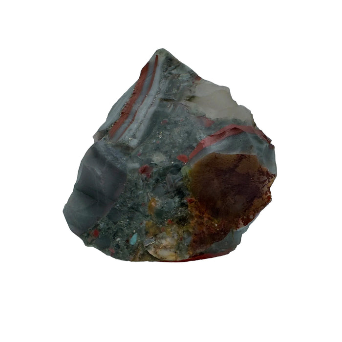 Lateral view of Bloodstone specimen, hand-selected from Hhohho, Eswatini, showing natural color depth.