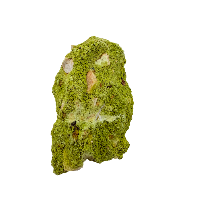 Nontronite specimen no. 11 photographed angled three-quarter view, a 3.60 by 2.41 inch piece of soft Mohs 1-2 clay mineral.