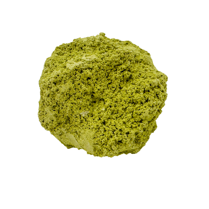 Raw nontronite collector specimen from Minas Gerais, Brazil, chartreuse-green botryoidal mineral, specimen 8, view 1