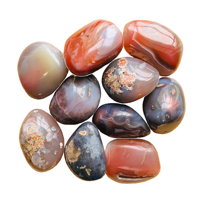 Red Agate Palm Stones traditionally associated with Confidence, Energy & Grounding — red polished, hand-selected AA from Zimbabwe