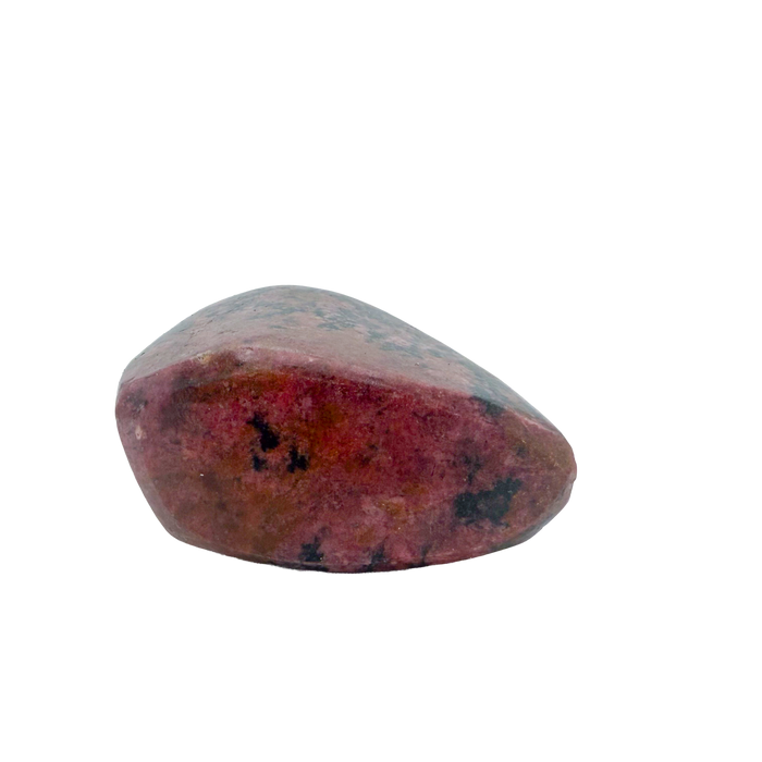 AA grade Rhodonite polished free form from Masvingo, Zimbabwe, rose pink with black manganese veining