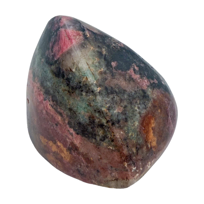 Rhodonite polished free form from Zimbabwe, alternate view