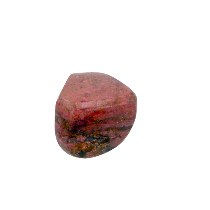 AA grade Rhodonite polished free form from Masvingo, Zimbabwe, rose pink with black manganese veining