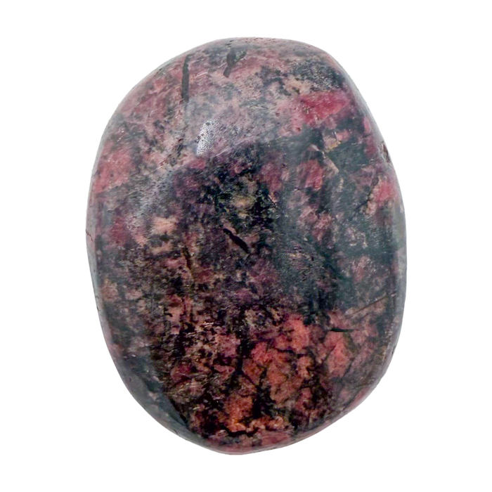 Rhodonite polished free form from Zimbabwe, alternate view
