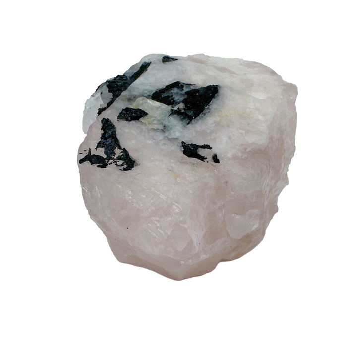 Rose Quartz with Black Tourmaline from Brazil, alternate view
